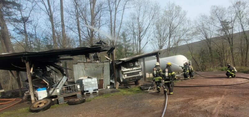 Brush fire spreads to garage in Fairfield Township | News, Sports, Jobs - Vimarsana News