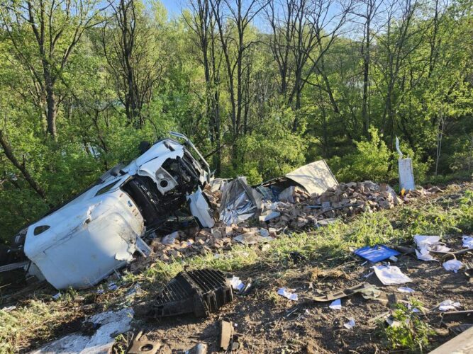 Two injured when tractor-trailer plunges over embankment at Route 15 spur | News, Sports, Jobs - Vimarsana News