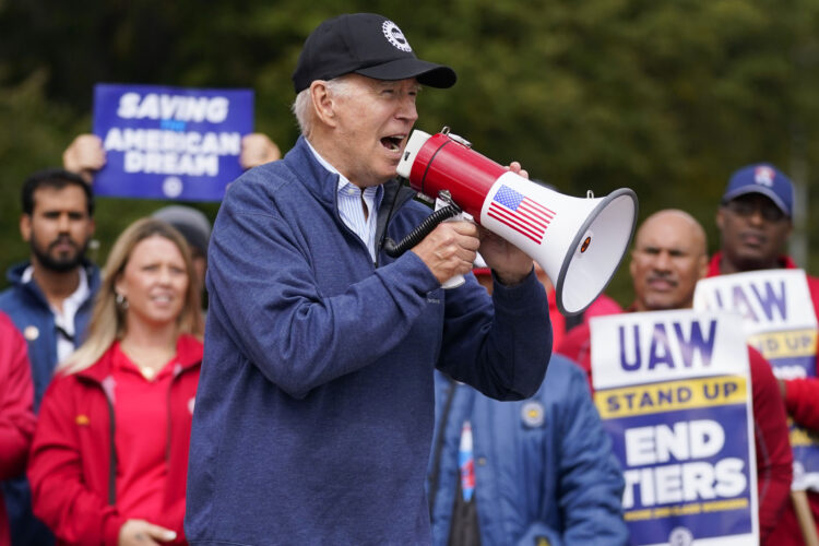Biden Urges Striking Auto Workers To 'Stick With It' During Picket Line Visit | News, Sports, Jobs - Vimarsana News