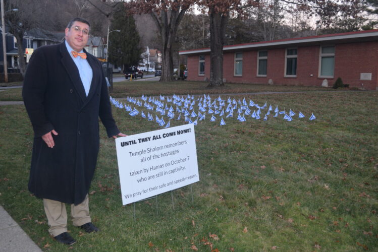 Temple Shalom Flags Urge Remembrance of Israeli Hostages | News, Sports, Jobs - Vimarsana News