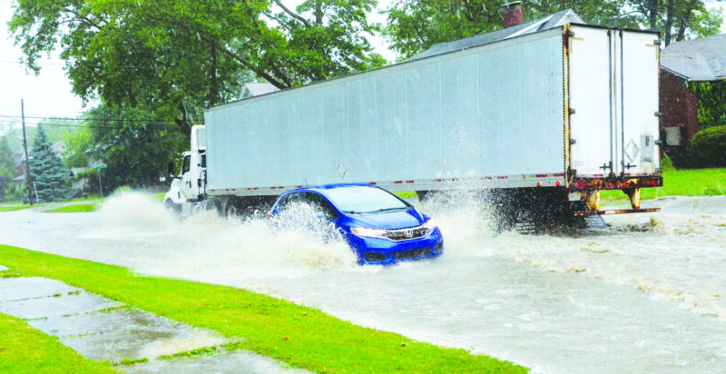 Driving through high water