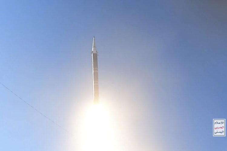 Yemen&rsquo;s Houthi rebels unveil solid-fuel &lsquo;Palestine&rsquo; missile that resembles Iranian hypersonic