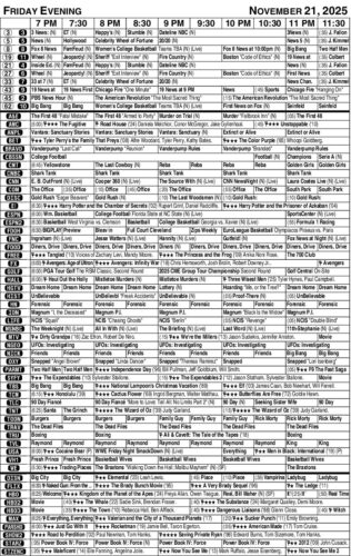 Friday evening TV listings