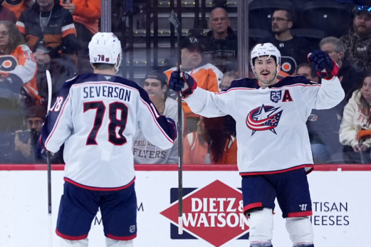 Werenski&rsquo;s goal and assist power Jackets past Flyers