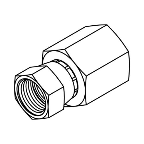 Raccordo Idraulico 3/8 JIC Femmina Girevole A NPT Femmina 3/8 – 6506-06-06 - Foto 3