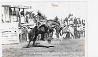 Cecil Bedford on D & D, N. A. Saddle Bronc Riding Competition, no. J-88 - 1938