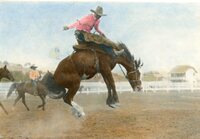 Harry Knight on Miles City, Canadian Saddle Bronc Riding Competition, no. 450 but not on card - 1926