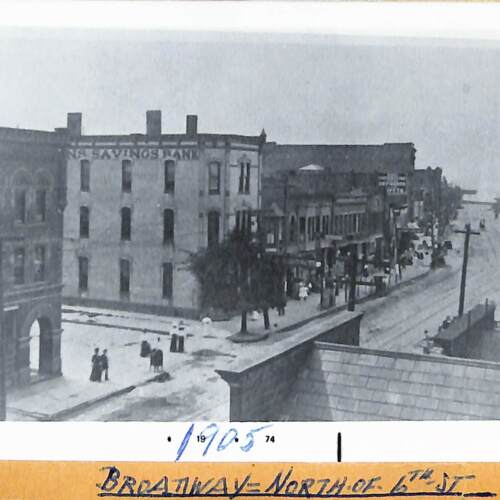 Broadway Avenue in Lorain, Ohio, looking north from 6th Street, c. 1905.