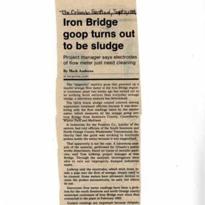Iron Bridge goop turns out to be sludge