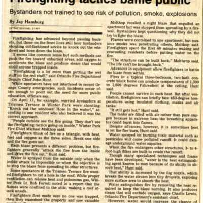 Firefighting tactics baffle public