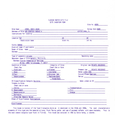 Winter Park History Historic Homes - Comstock W 459 Hardy, Eddie 1 - 003.pdf