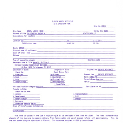 Winter Park History Historic Homes - Comstock W 722 Brown, Lonnie 1 - 002.pdf