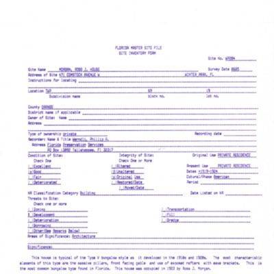 Winter Park History Historic Homes - Comstock W 471 Morgan, Ross J 1 - 002.pdf