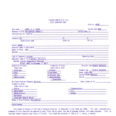 Winter Park History Historic Homes - Comstock W 470 Hardy, R F 1 - 002.pdf