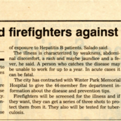 City trying to guard firefighters against infectious diseases