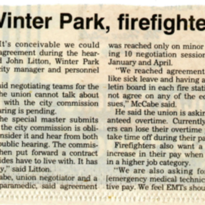 Mediator to help Winter Park, firefighters reach contract