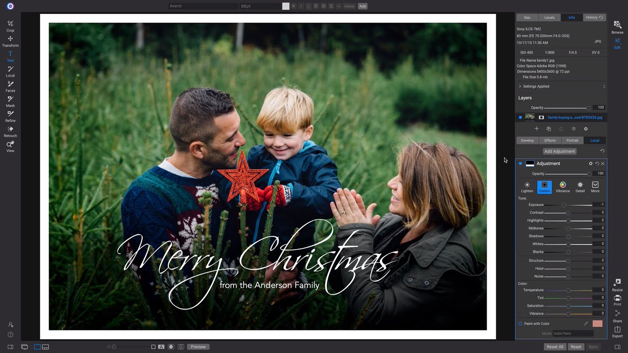 Quick and Easy Holiday Cards in ON1 Photo RAW 2020