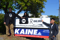 Sunshine or rain, we must deliver postcards to Tim Kaine!