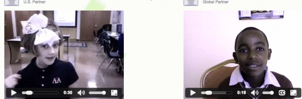 A student from All Saints Academy in Winter Haven, Florida, video conferences with a student in Wamunyu, Kenya, following a lesson. (Photo credit: All Saints Academy)