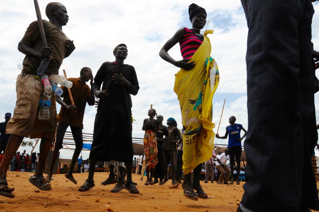 A celebratory ceremony inside the Protection of Civilians (POC) camp in Juba where Rebecca currently lives. (Photo credit: Carolyn Thompson)