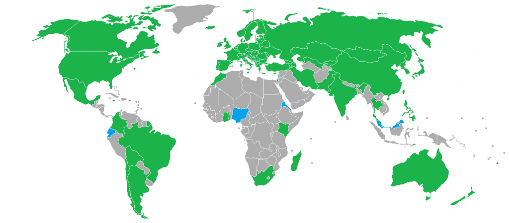 2018 Pyeongchang Winter Olympics Participants map. (Photo credit: Tcfc2349/Wikimedia Commons)