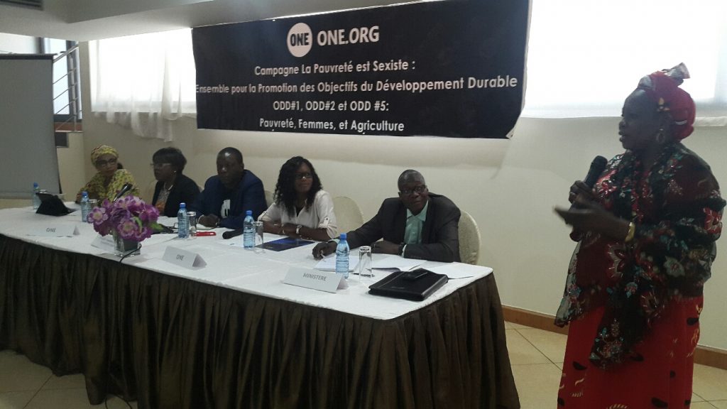 Niakate Goundo Kamissoko (right) at a ONE event in Mali.