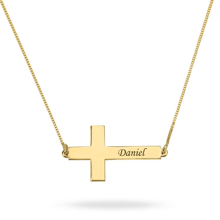 Collar de Cruz Lateral con Nombre