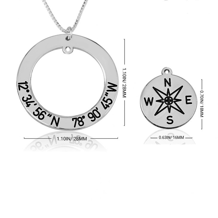 Collar de Coordenadas y Brújula Personalizado information