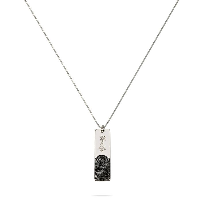 Collar de Barra con Nombre y Huella Digital