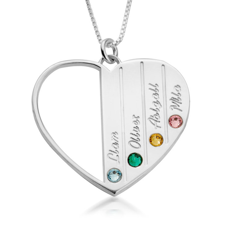 Collar Para Mamá con Piedras de Nacimiento 