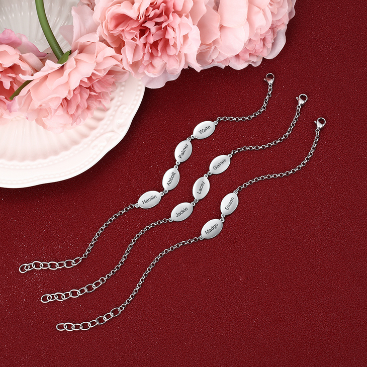 Pulsera Grabada con Nombres de Hijos 