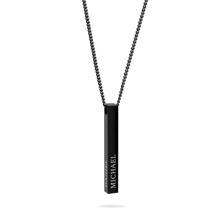 Collar Negro de Barra 3D para Hombre 