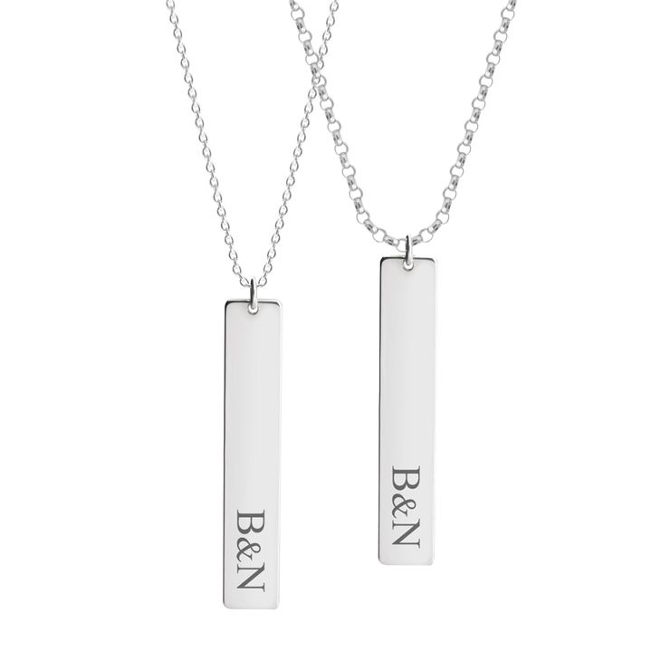 Conjunto de Collar para Parejas con Iniciales Verticales
