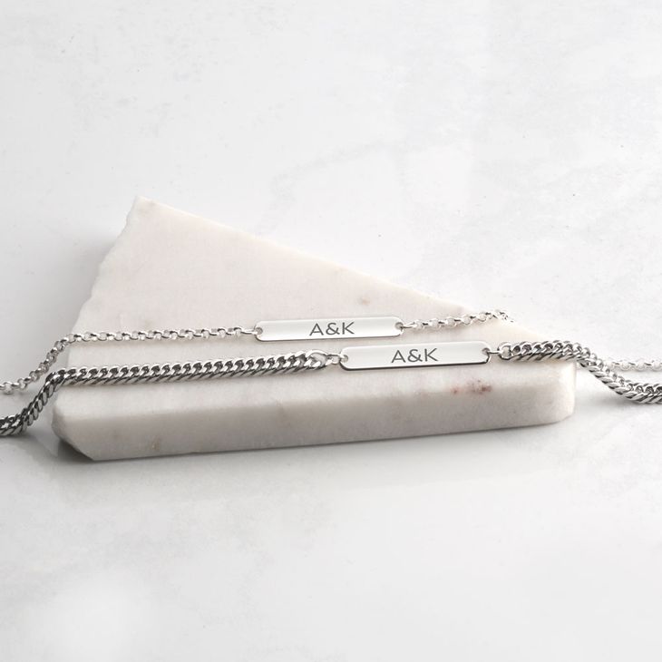 Juego de Pulseras con Iniciales para Él y para Ella