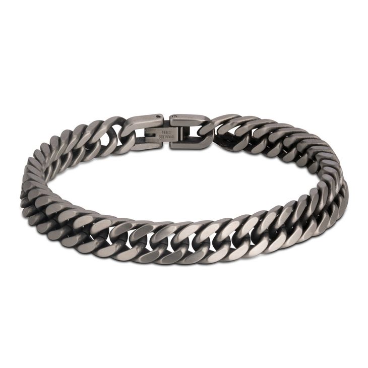 Pulsera de Eslabones de Plata Oscura Para Hombre