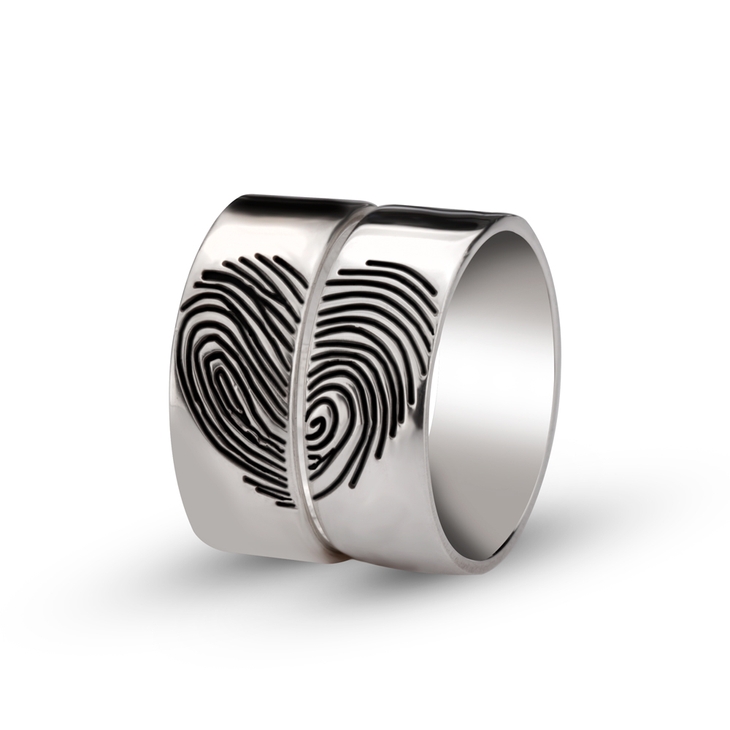 Juego de Anillos de Huella Digital para Él y Ella