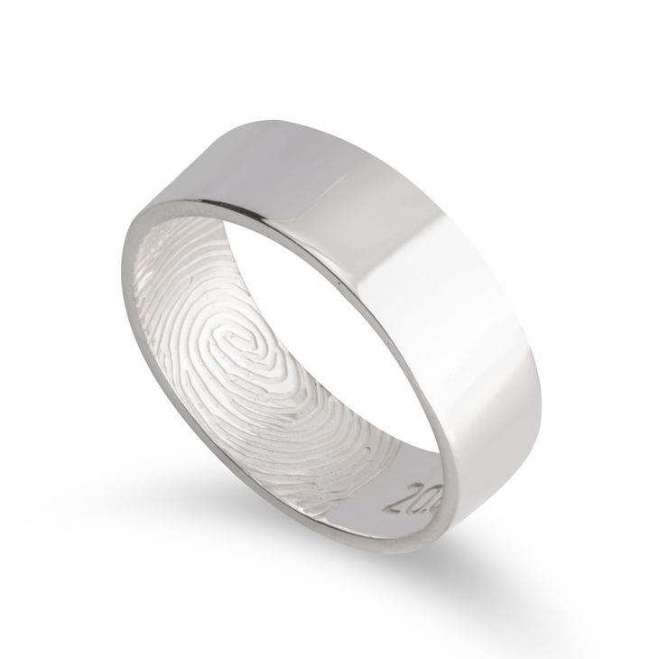 Anillo de Pareja de Huella Digital y Fecha