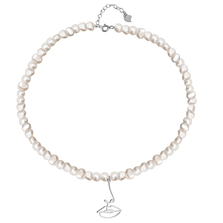 Collar de Perla con Cara Sonriente
