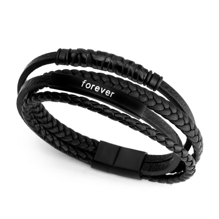 Pulsera de Cuero Grabada para Hombre