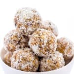 These Apricot Protein Balls are naturally sweetened, easy to make and SO tasty! | www.onecleverchef.com