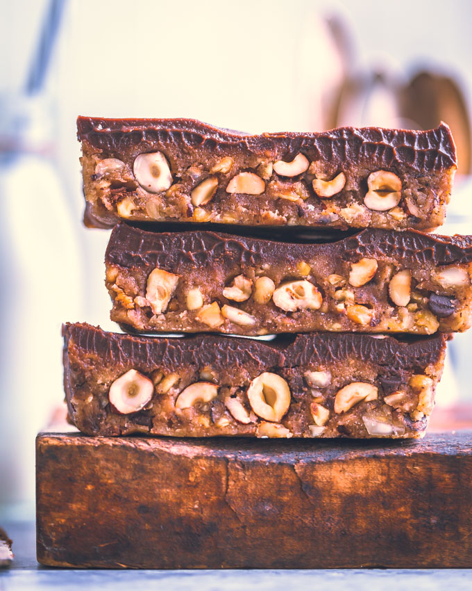 3 Cookie Dough Protein Bars stacked