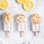 3 Lemon meringue protein popsicles with lemon slices