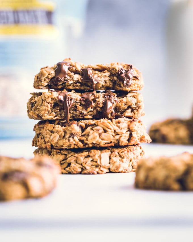 3-ingredient breakfast cookies stacked