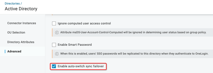 Enable auto-switch sync failoer