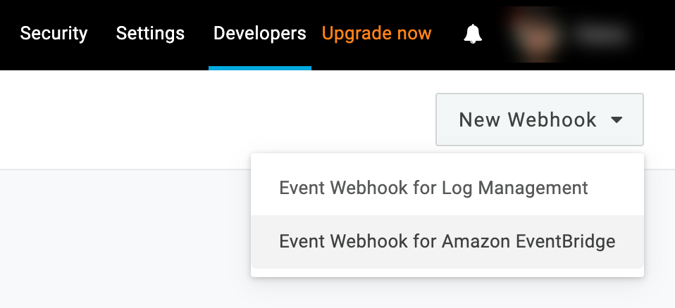 New Webhook - Event Webhook for Amazon EventBridge