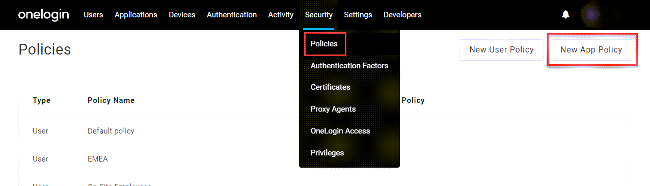 Security - Policies