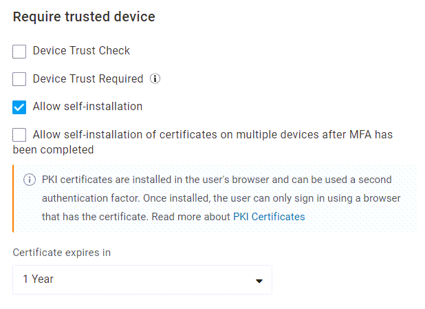 User Policy - Device Trust