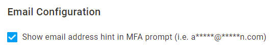 MFA - Email Configuration