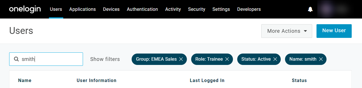 Multiple search filters