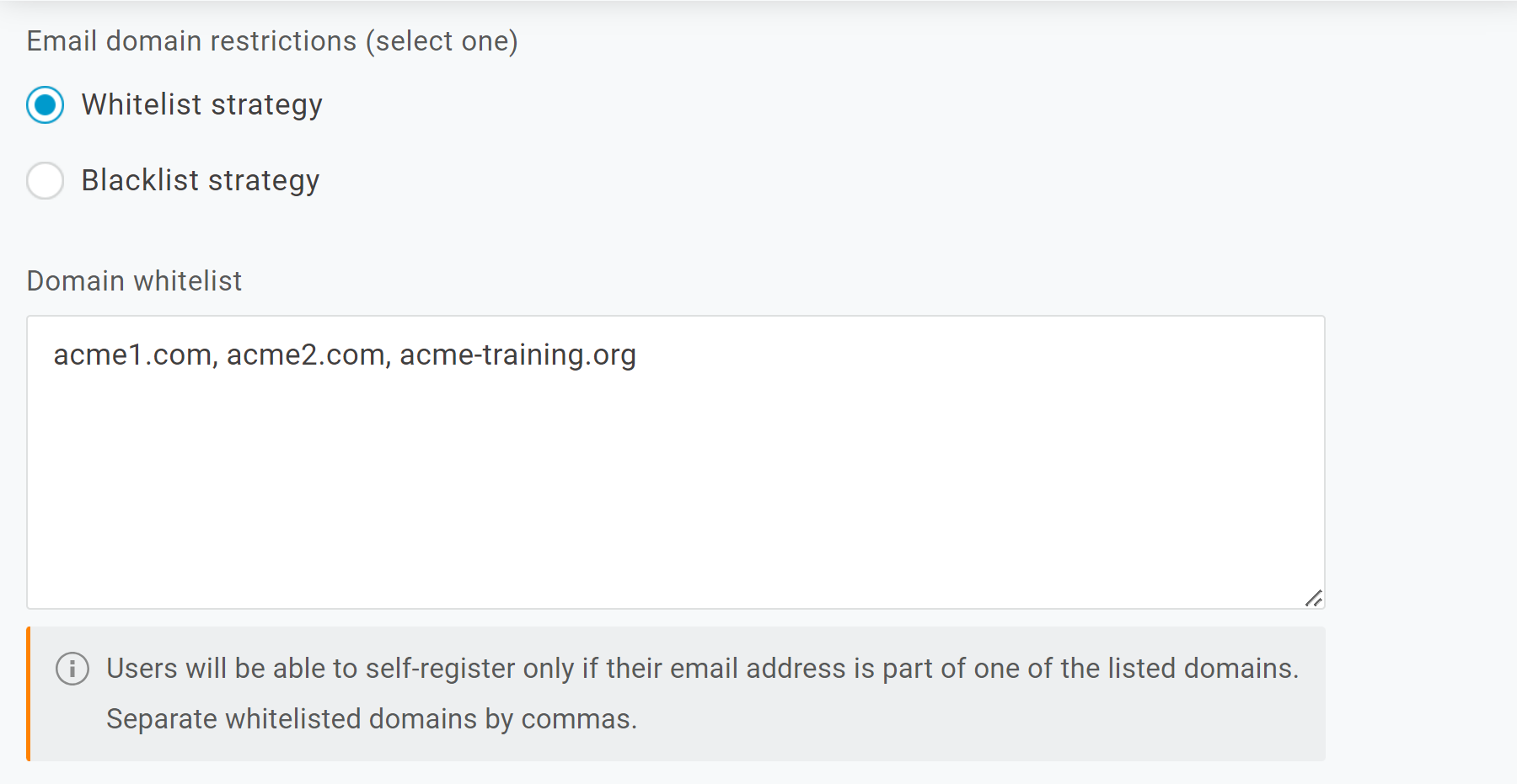 Self-Registration Configuration